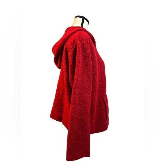 Liz Claiborne Red Wool Blend Sweater with Hood - Picture 5 of 6